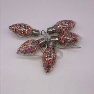 New Glass Confetti Lightbulb String Light Christmas Ornament 5 C9 Light Bulbs